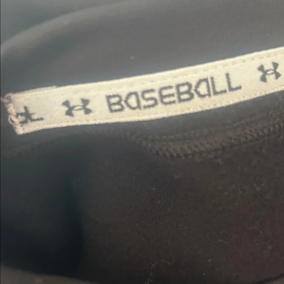 UNDER ARMOUR BASEBALL⚾️Black HOODIE Silver & White Logo Size Large - Picture 10 of 10